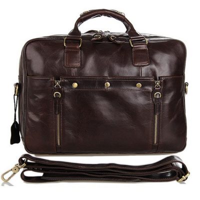 Leather Travel Briefcase, Large Leather Briefcase for Men