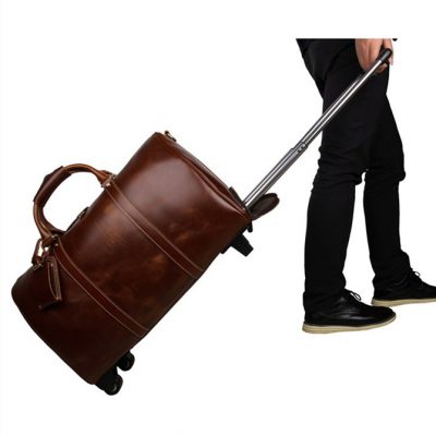 Noble Leather Trolley Travel Bag
