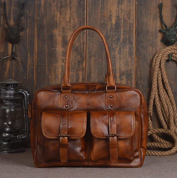 Vegetable tanned leather investment handbags
