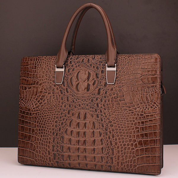 Brucegao men's classic crocodile leather bag