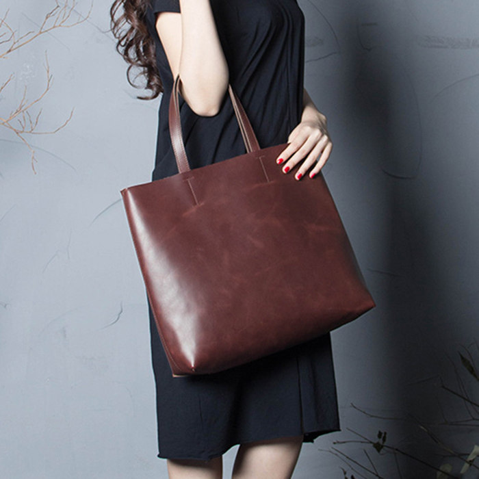 Bucket leather handmade bag