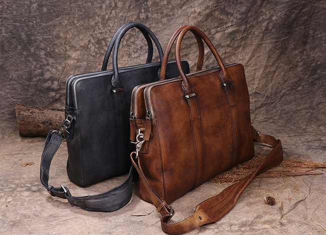 businessmen leather briefcase