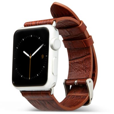 Brown Crocodile Pattern Apple Watch Band 38mm 42mm