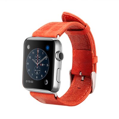 Red Leather Apple Watch Band 38mm 42mm