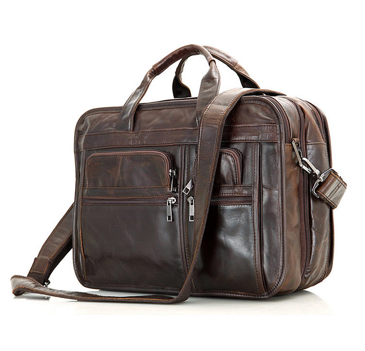 Large Men Leather Briefcase