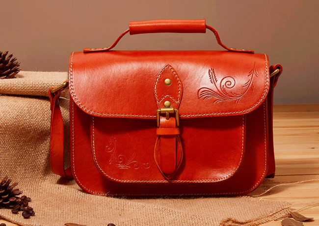Stylish Leather Handbag Leather Messenger Bag for Women
