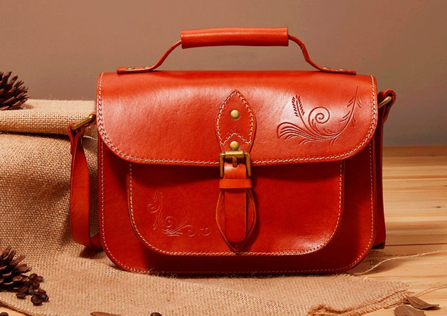 Stylish Leather Handbag Leather Messenger Bag for Women