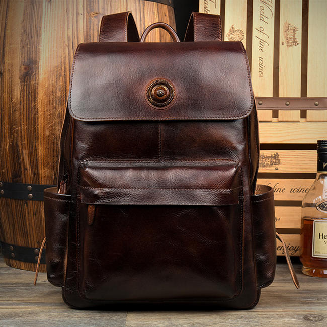 shoulders leather laptop bag