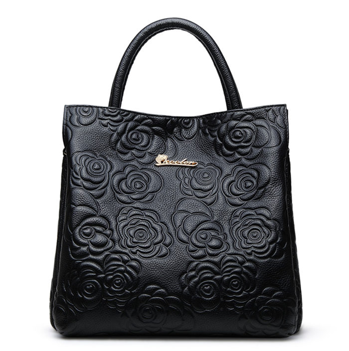 GYG Leather Hobo Handbag - Black