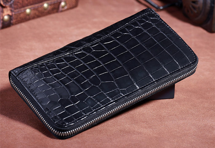 Black Long Crocodile Wallet