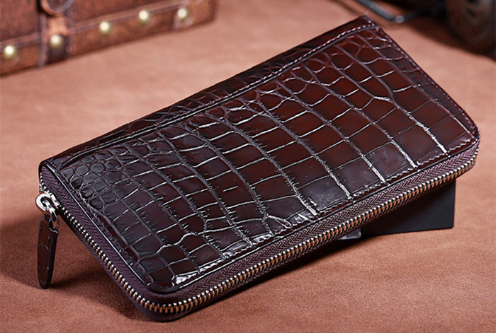 Dark brown crocodile wallet