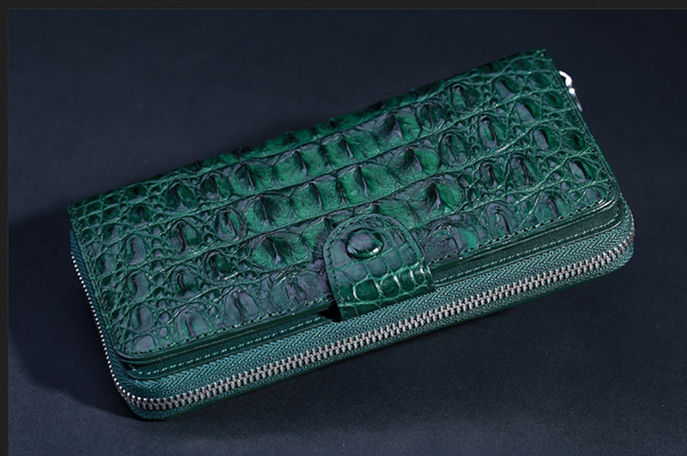 Dark green crocodile wallet