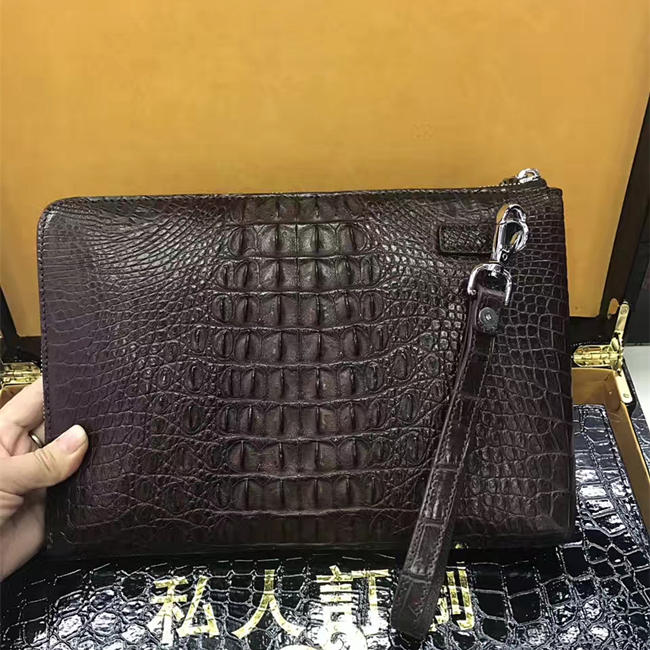Large Brown Crocodile Leather Wallet
