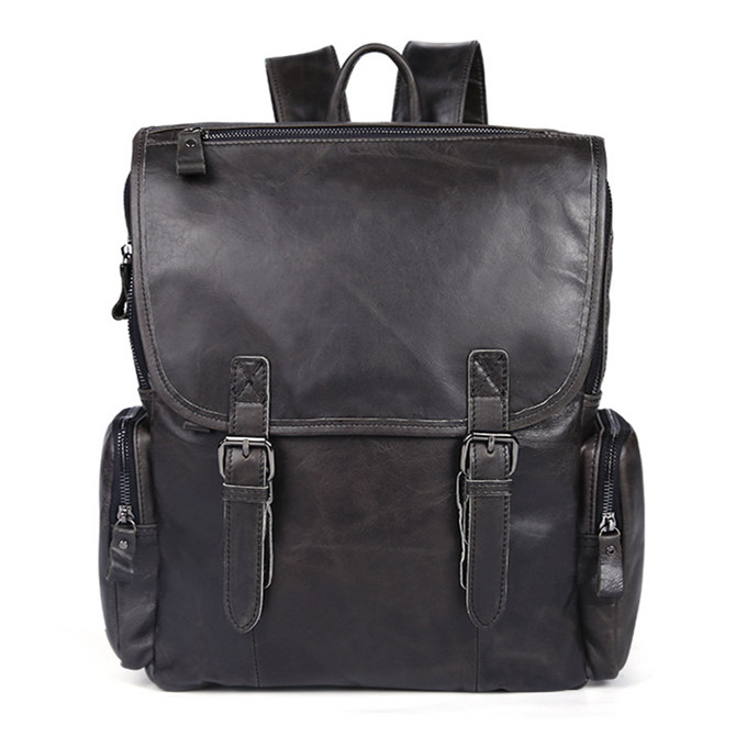 Vintage Leather Backpack, Brown & Black Leather Backpack