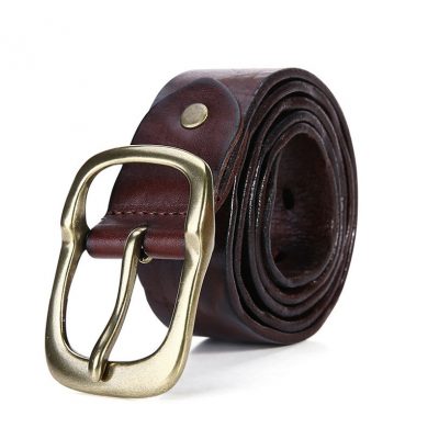 Handmade Dark Brown Mens Leather Belt