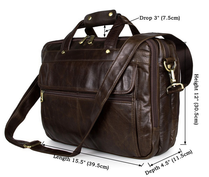 Business Leather Laptop Bag Briefcase Messenger Bag