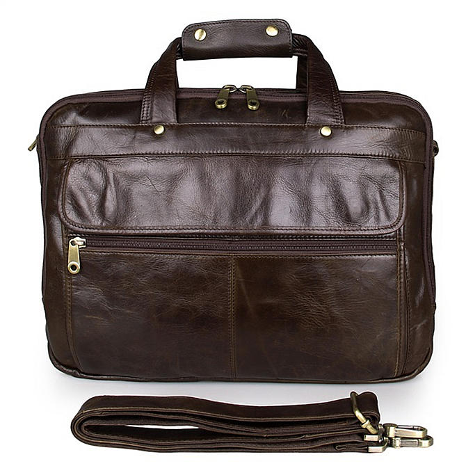 Vintage Leather Laptop Bag, Brown & Black Leather Laptop Bag