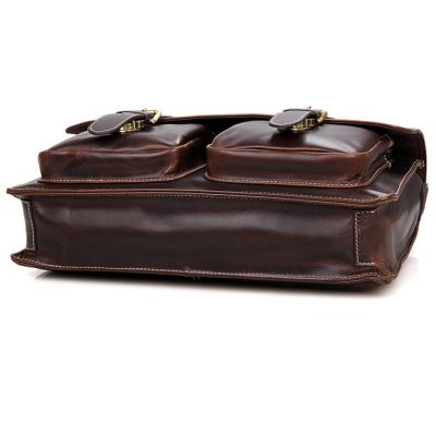 Business Leather Messenger Bag-Bottom