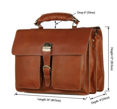 Classic Leather Briefcase-Size