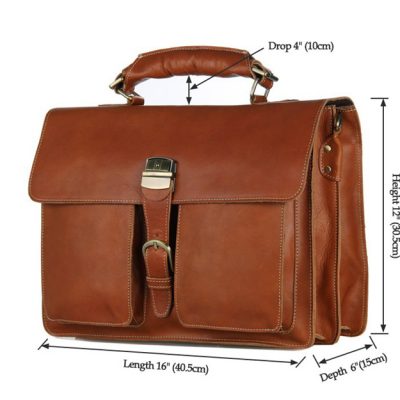 Classic Leather Briefcase-Size