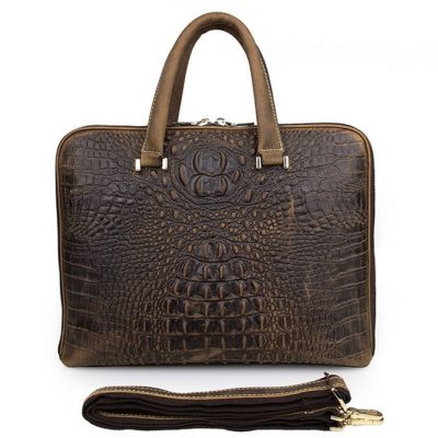 Crocodile Embossed Leather Bag