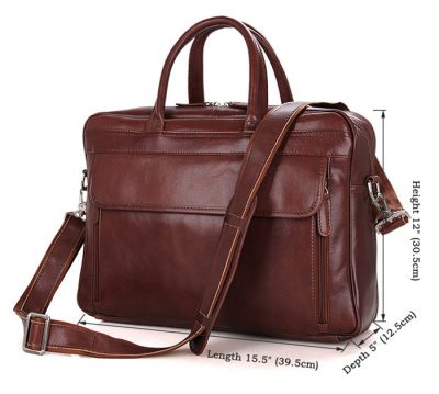 Leather Laptop Bag For Men-Size