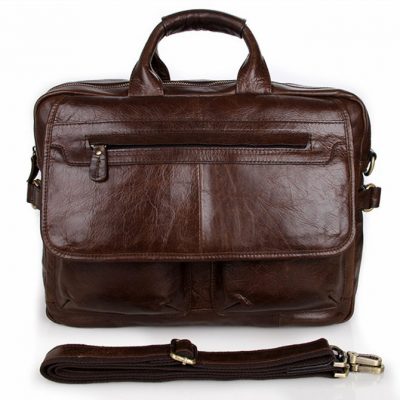 Leather Messenger Laptop Bag