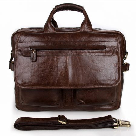 Vintage Leather Laptop Bag, Brown & Black Leather Laptop Bag