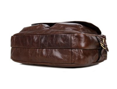 Leather Messenger Laptop Bag-Bottom