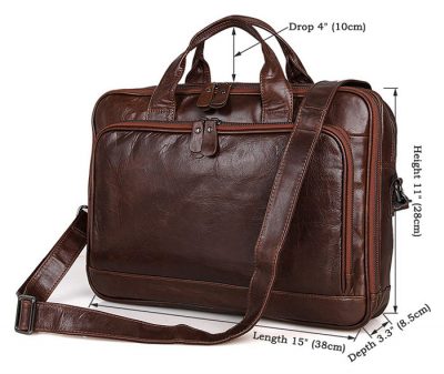 Noble Leather Laptop Bag-Size