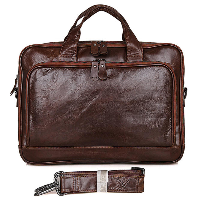 Vintage Leather Laptop Bag, Brown & Black Leather Laptop Bag