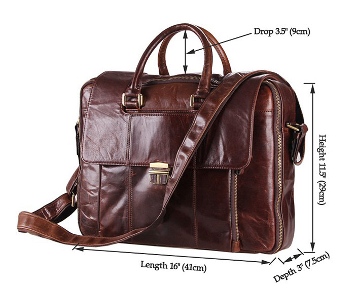 Personality Men's Leather Briefcase Messenger Bag