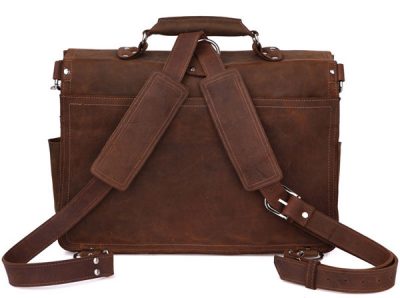 Rugged Leather Messenger Bag-Back