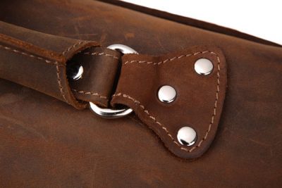 Rugged Leather Messenger Bag-Details