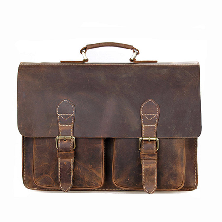 Style Men&#39;s Leather Messenger Bag Briefcase Laptop Bag
