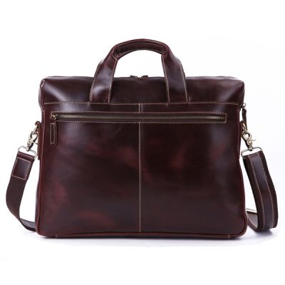 Vintage Leather Laptop Bag-Back