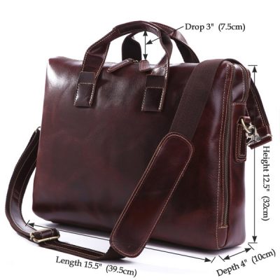 Vintage Leather Laptop Bag-Size