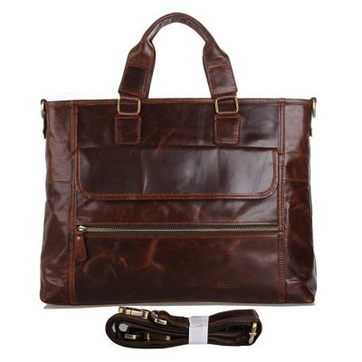 Vintage Leather Crossbody Laptop Bag