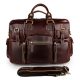 casual leather briefcases-dark red wine color