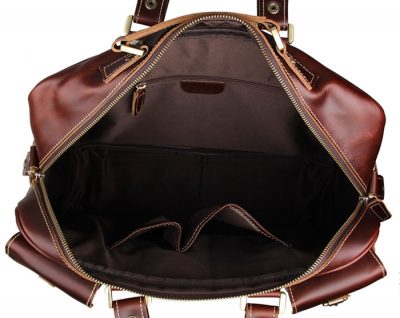 Casual leather briefcases messenger bag-inside