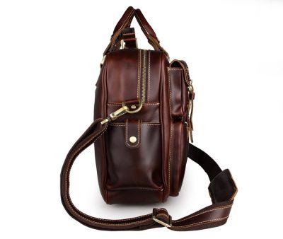 casual leather briefcases messenger bag-side