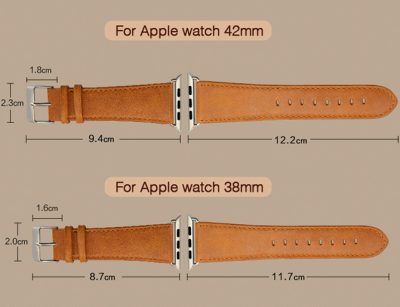 Brown Leather Apple Watch Band-Size