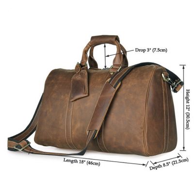 Brown Leather Duffle Bag weekend Bag