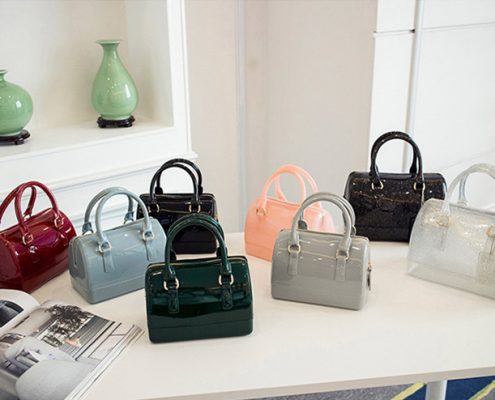 Candy color leather handbags