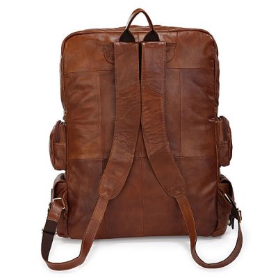 Casual Leather Travel Backpack-Back
