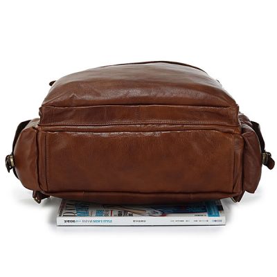 Casual Leather Travel Backpack-Bottom