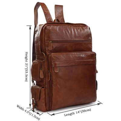 Casual Leather Travel Backpack-Size