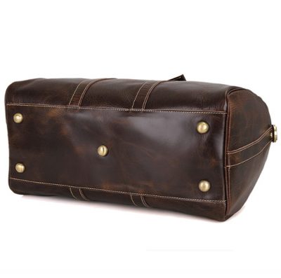 Classic Leather Duffle Bag-Bottom