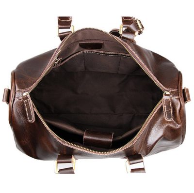 Classic Leather Duffle Bag-Inside