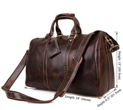 Classic Leather Duffle Bag-Size